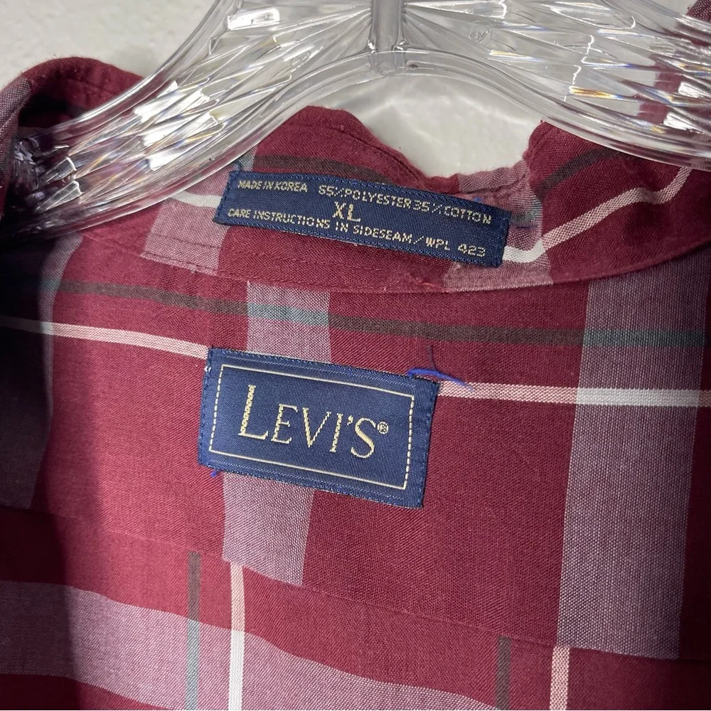 Levi’s Vintage Plaid Button Up Shirt Big E Pre‎ 1971 Size XL